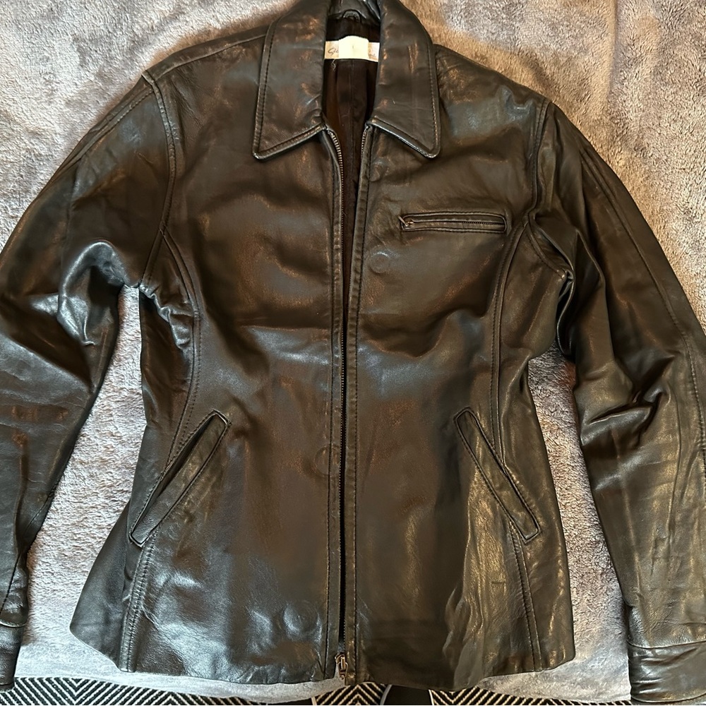 Vintage Suzy Tompkins Black Leather Jacket Barneys New York Buttery Soft